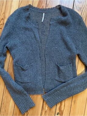 Free people Gray Women's lightweight Knit Cardigan Sweater, size M